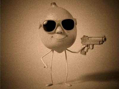 Lemon Head robs a bank
