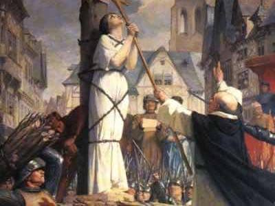 Joan of Arc burns at the stake