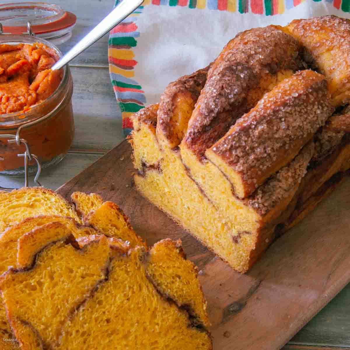 Pumpkin Cinnamon Brioche Loaf