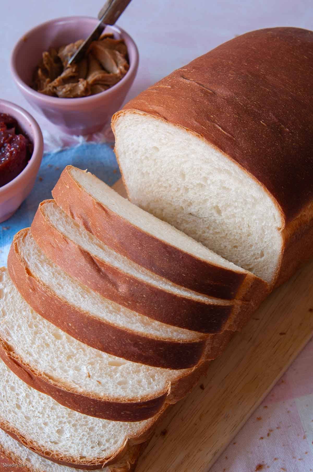 loaf of sliced condensed milk bread