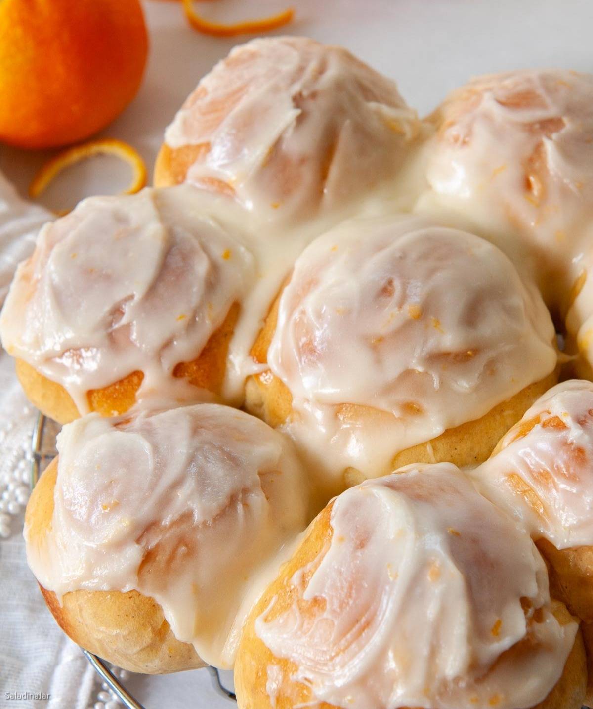 bread machine orange rolls with icing ready to serve