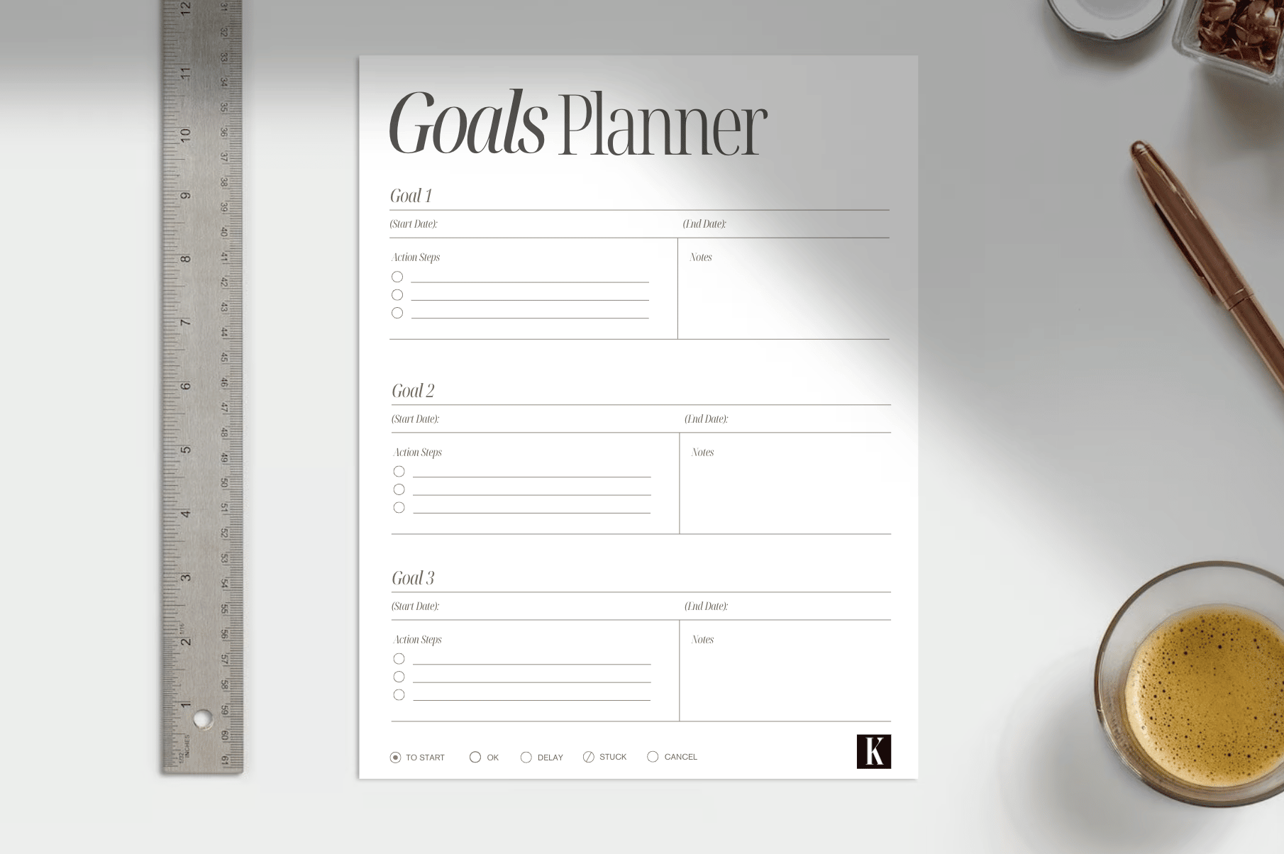 Planning Worksheets (Goals, Vision, Week, Day) 