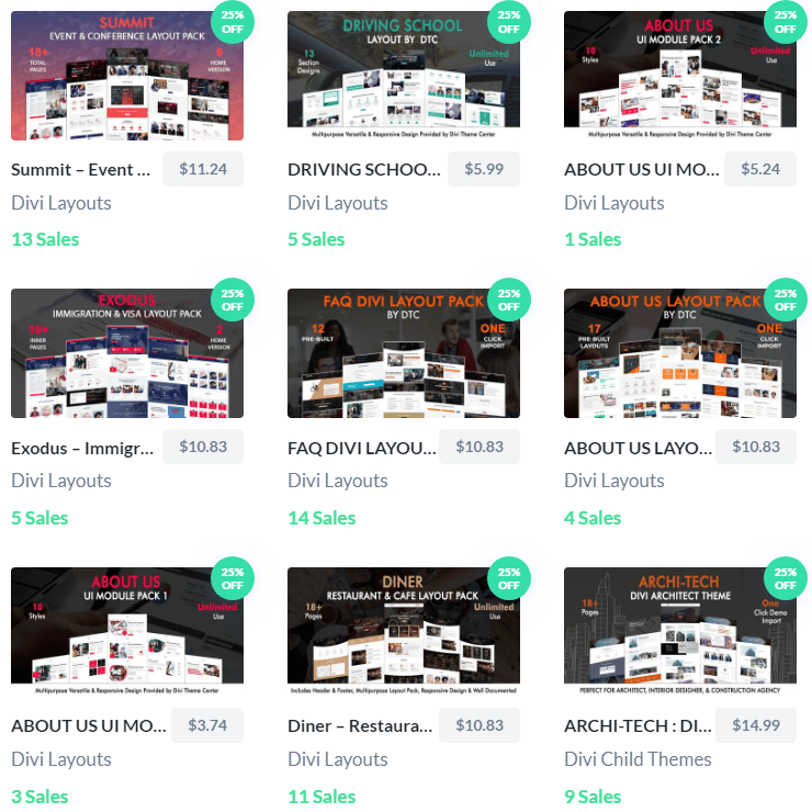 Divi Marketplace Black Friday Spot Light - Flat 25% On All Products ! Grab Offer Now !