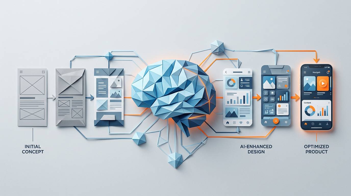Origami image of digital product design