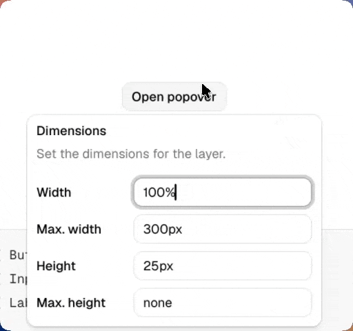 A polished popover component