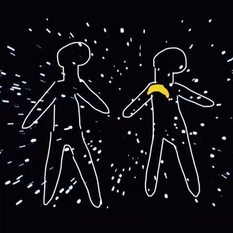 Two outlines of people with a yellow energy flowing between them