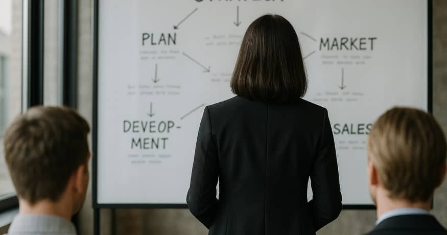 woman and whiteboard