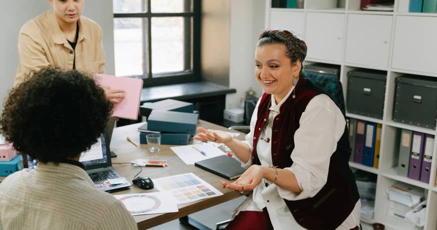 woman employee at desk