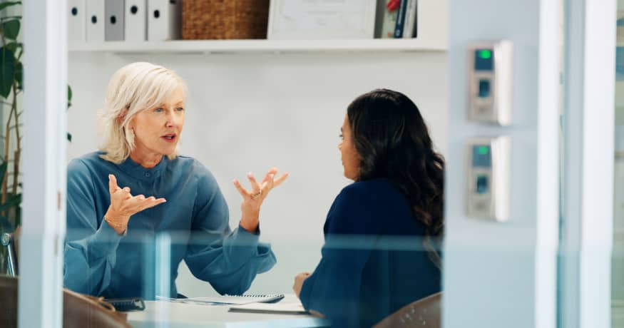 hr woman employee speaking