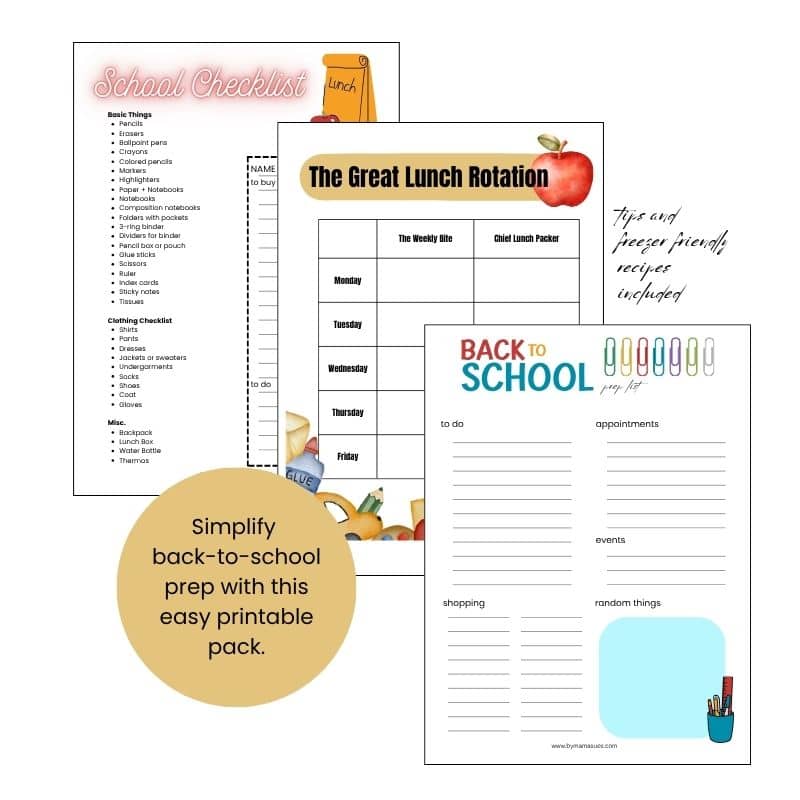 back to school checklist pack