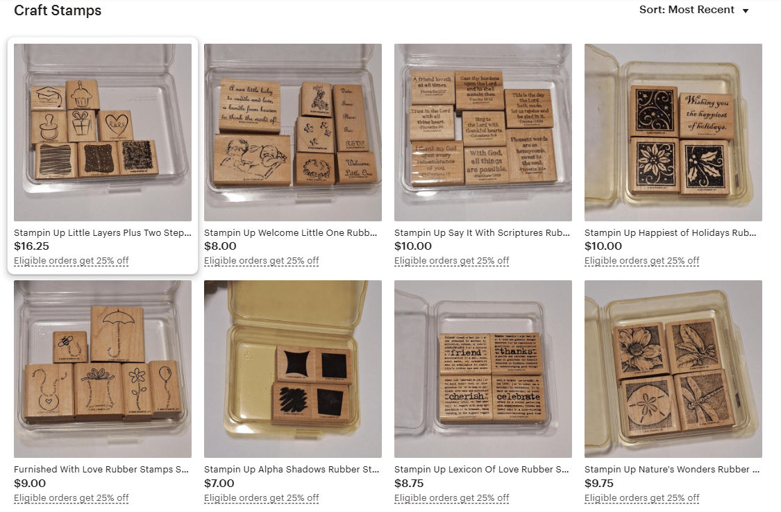 stampin up rubber stamps for sale on etsy