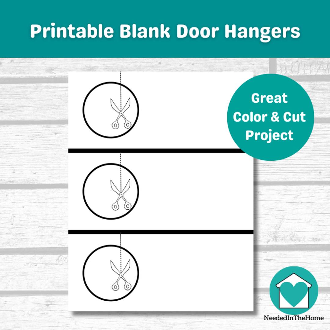 printable blank door hangers great color and cut project neededinthehome