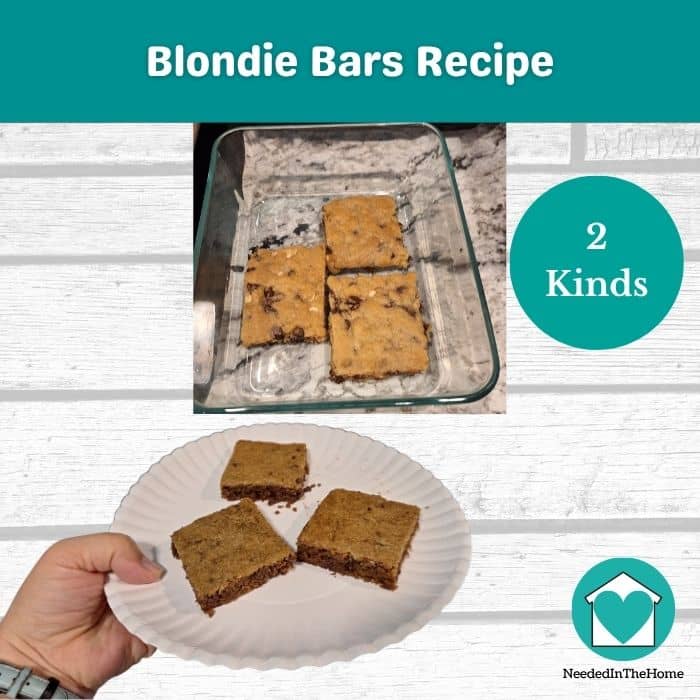 2 kinds of blondie brownie bars from neededinthehome