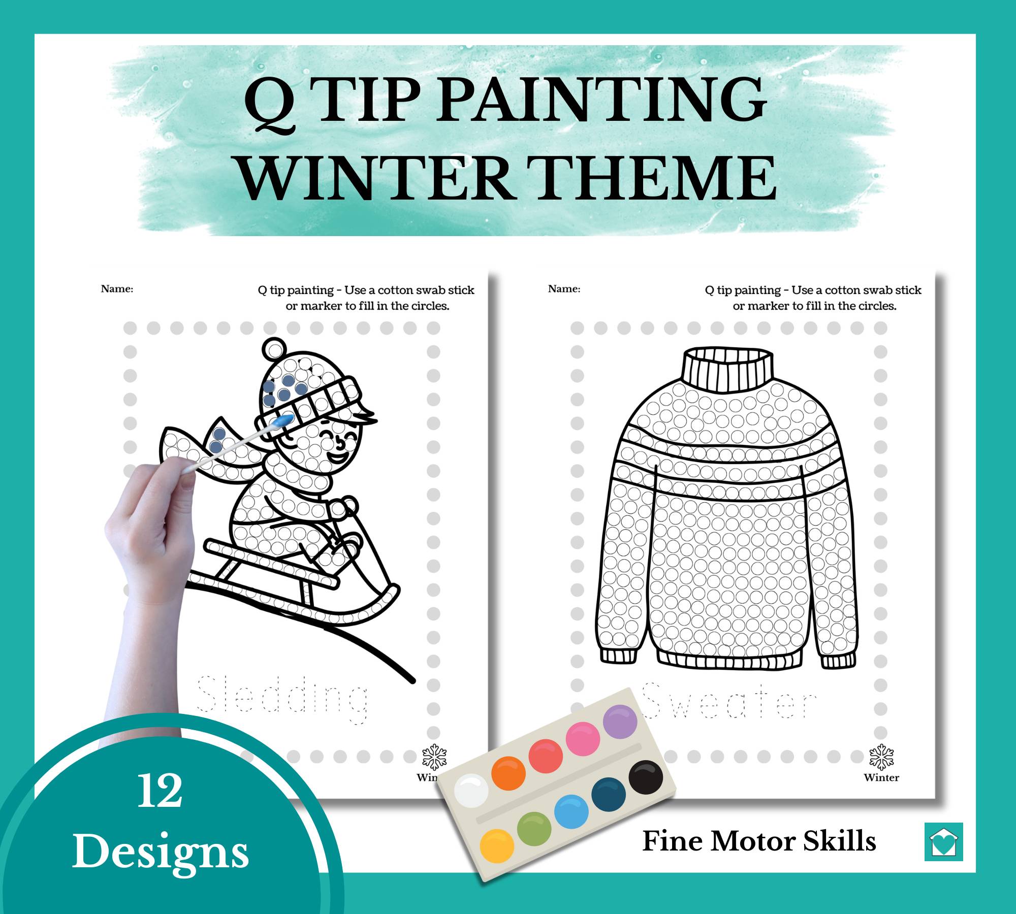 q tip painting winter theme