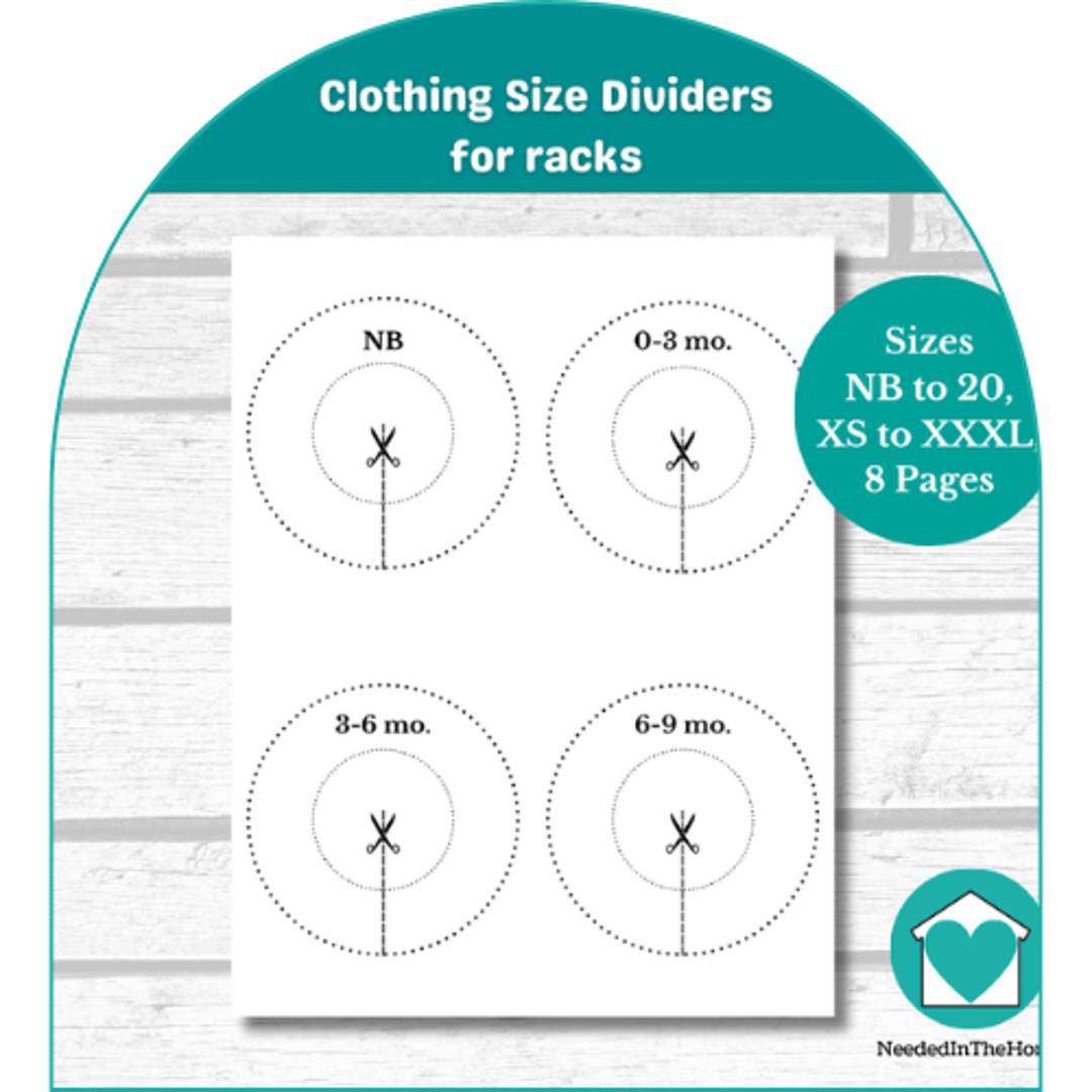 Clothing Size Dividers for racks