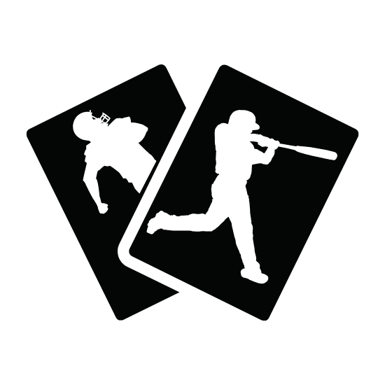 football card and baseball card silhouettes logo