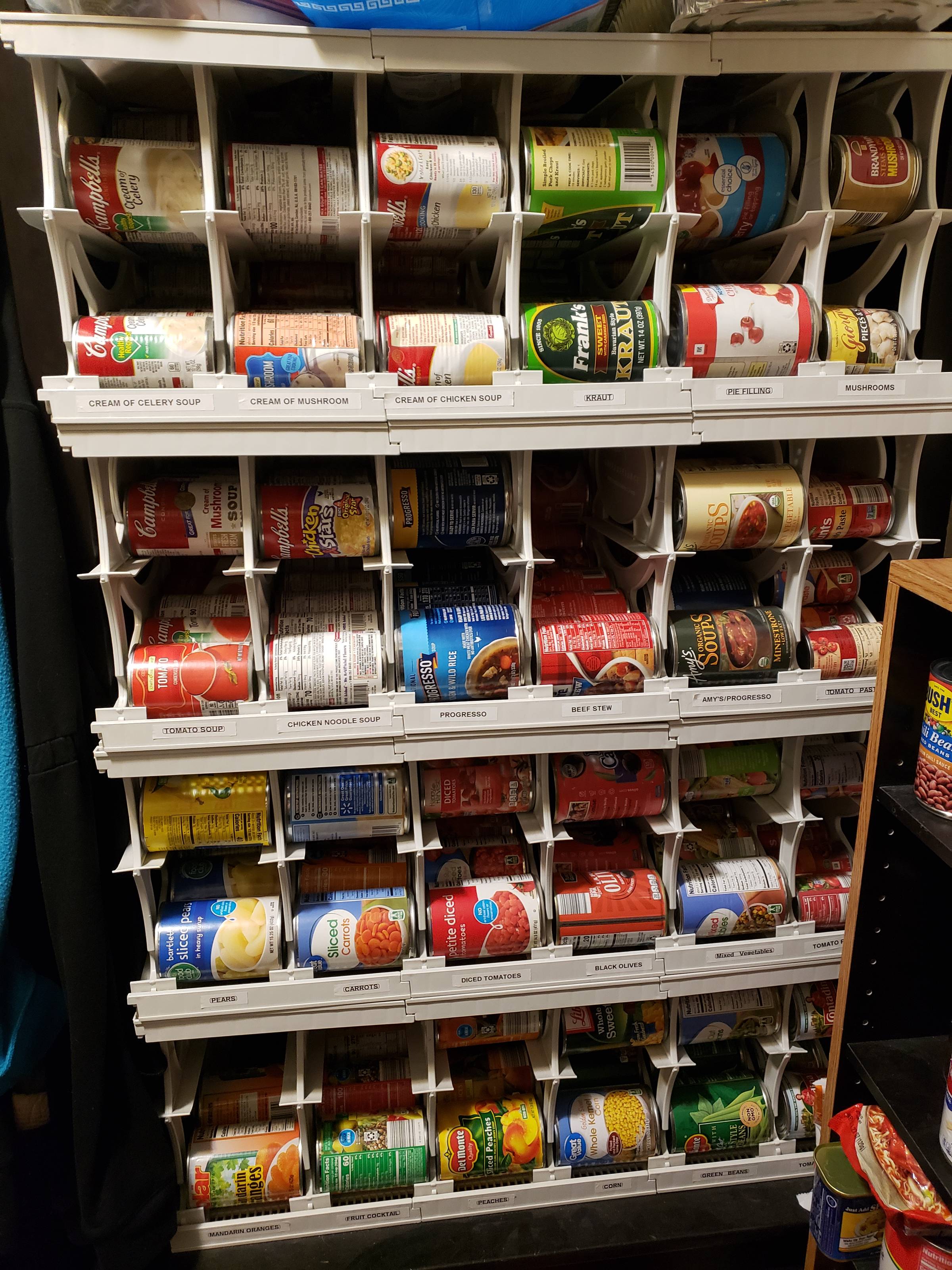 pantry of canned food