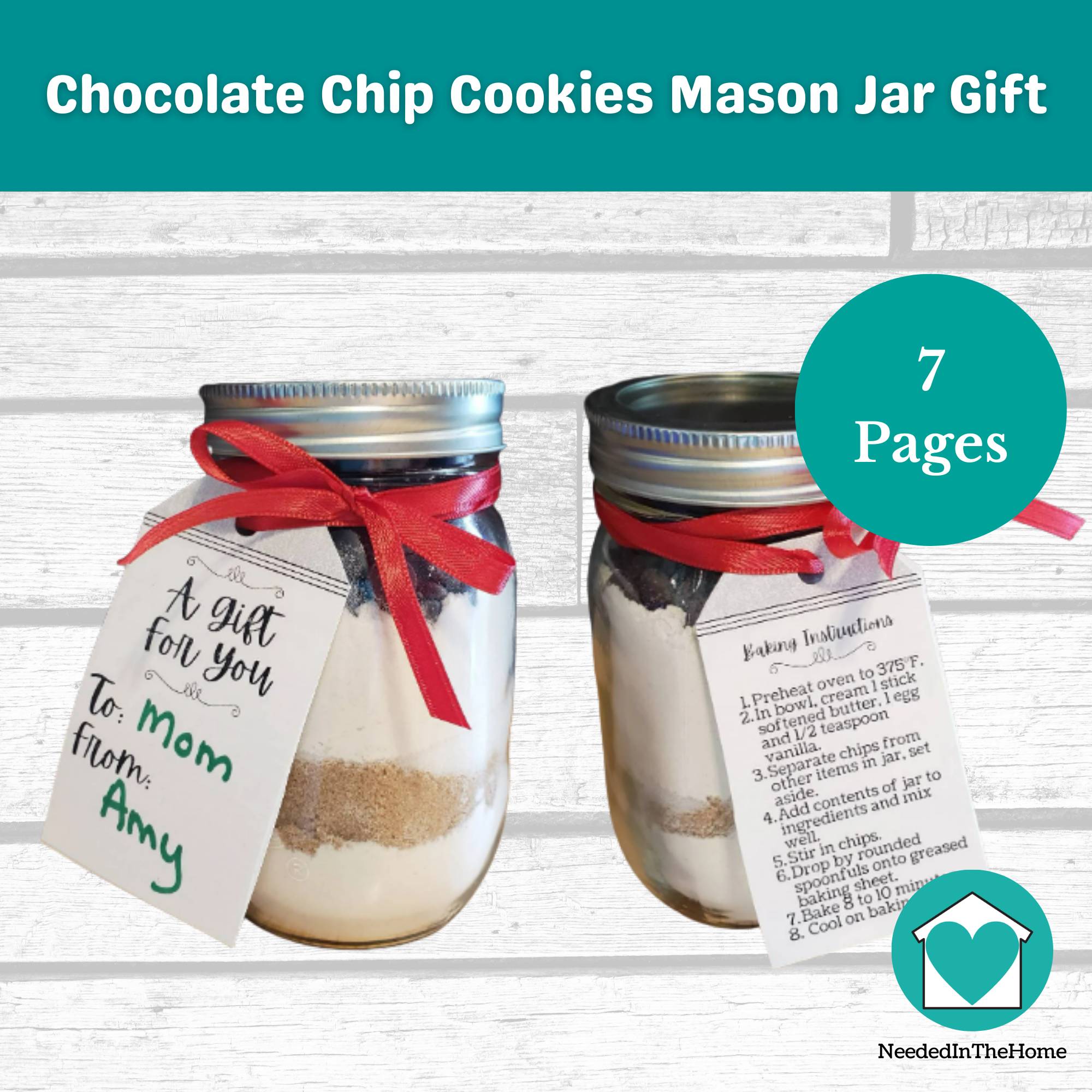 chocolate chip cookies mason jar gift kit