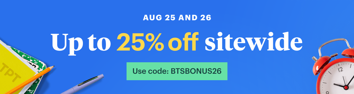 25% off tpt sale august 25 and 26 2026