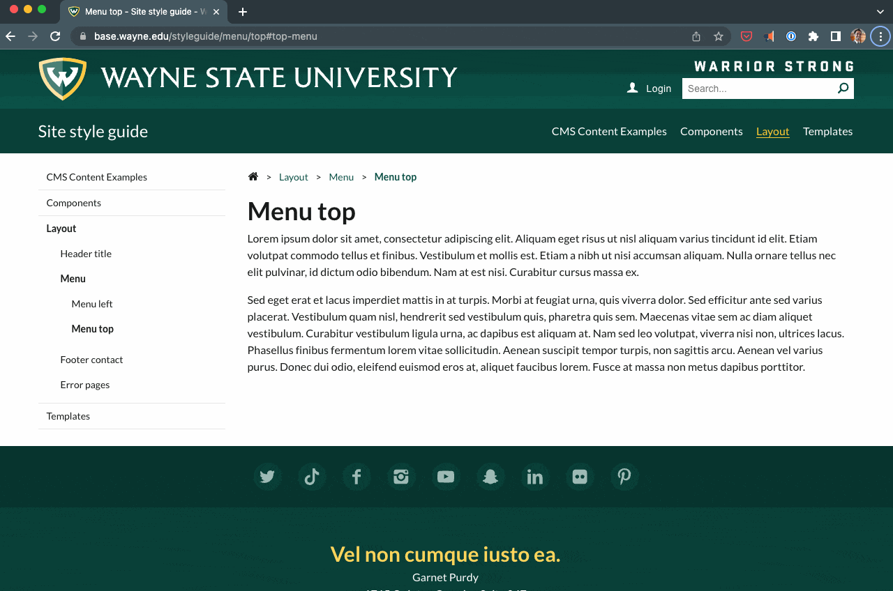 Animation example of tabbing to skip links and selecting each to demonatrate how the focus of the page is moved around