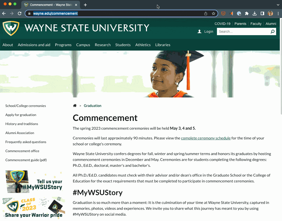 Animation of tabbing through a website to show each active link with a selected state that provides enough contrast to identify at a glance