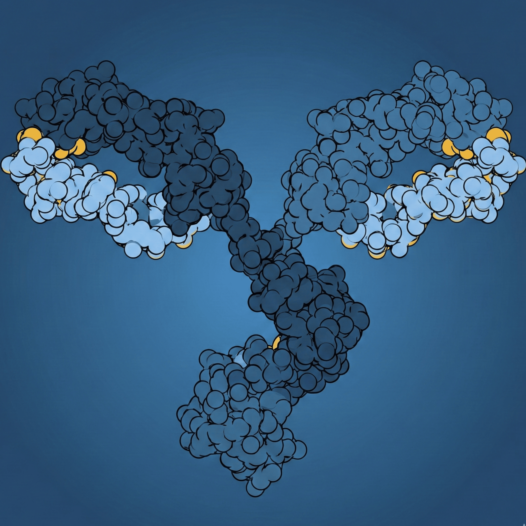 A tridimensional structure of an antibody