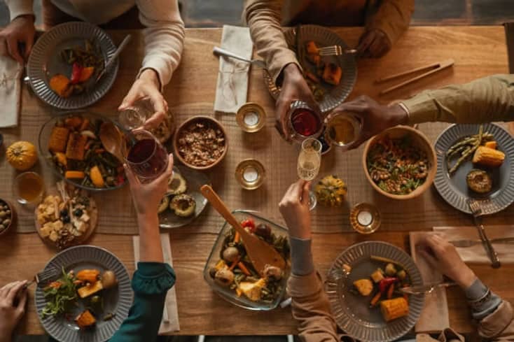 People sharing food