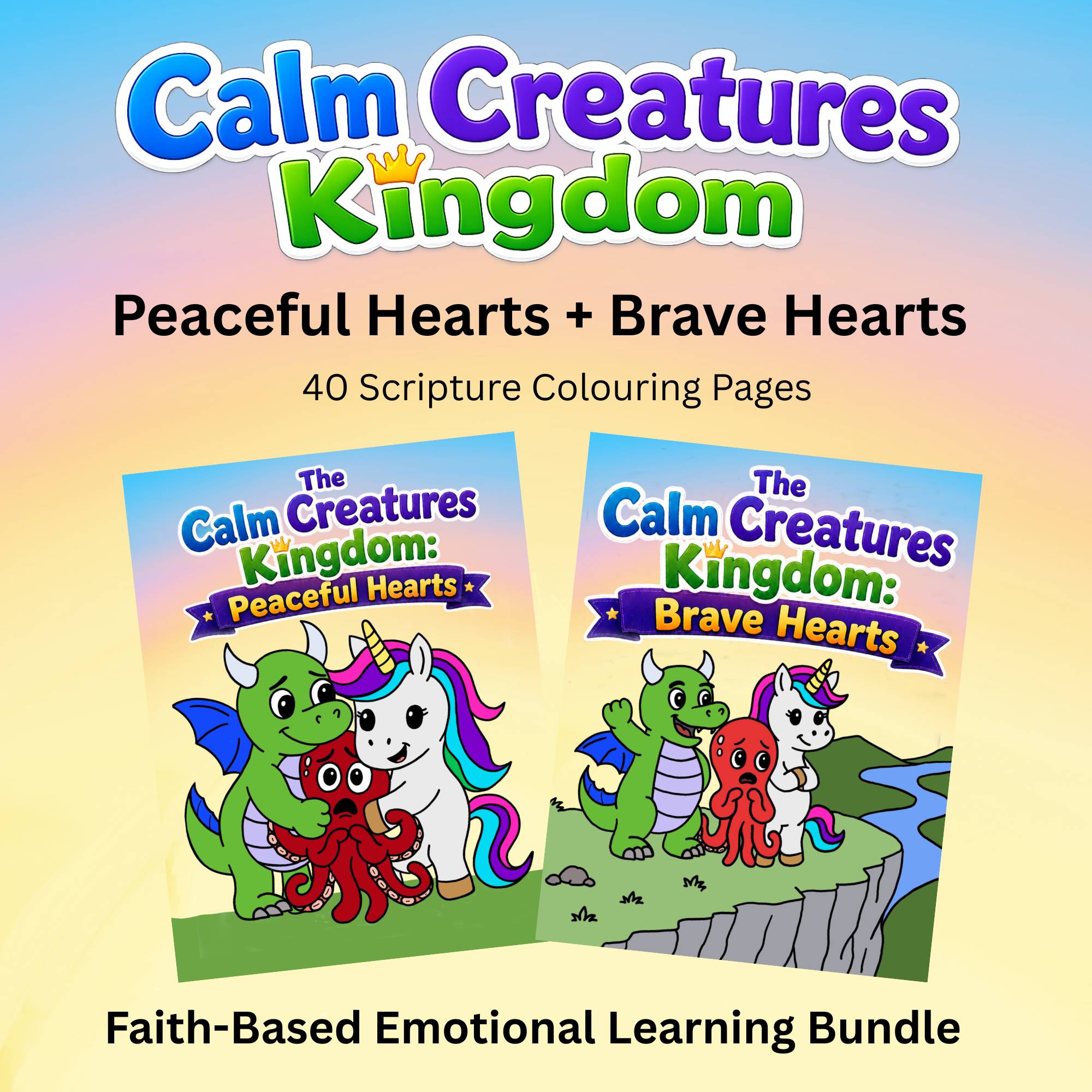 Peaceful and Brave Hearts Colouring Bundle