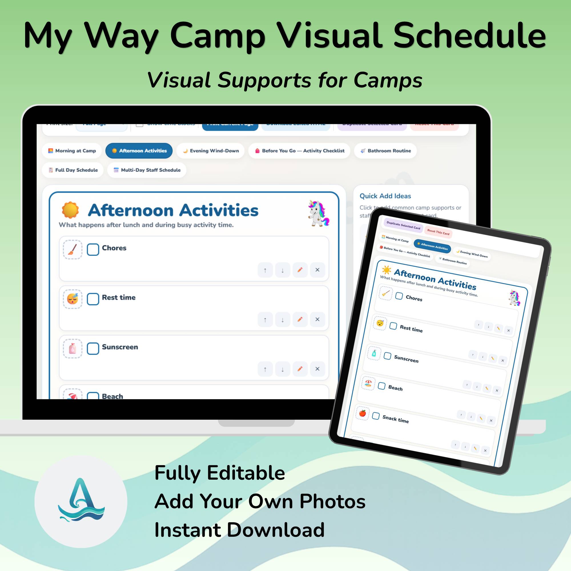 My Way Camp Visual Schedule