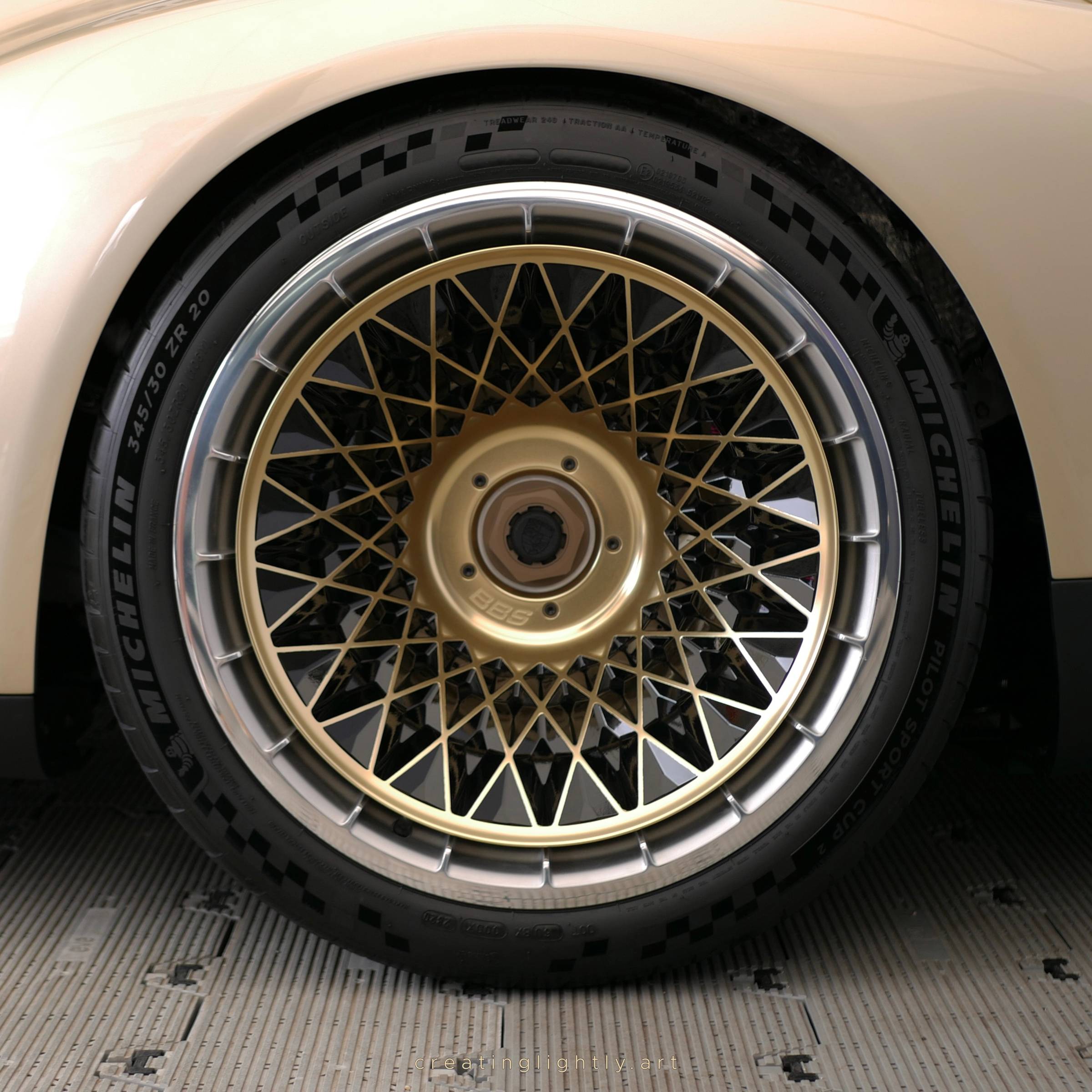 BBS wheel of a Singer Porsche