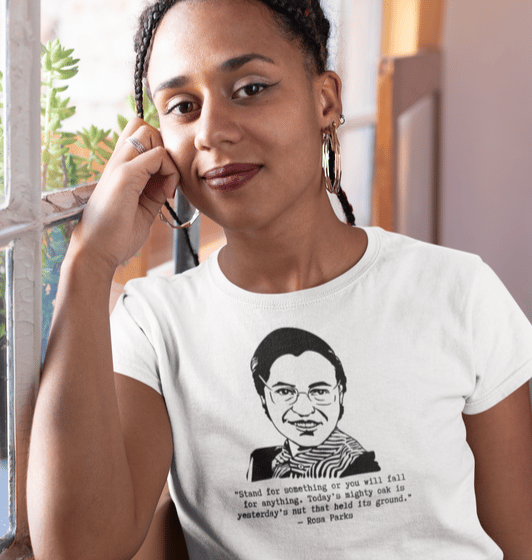 Rosa Parks "Stand for something or you will fall for anything" relaxed t-shirt