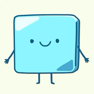 An ice-block melting