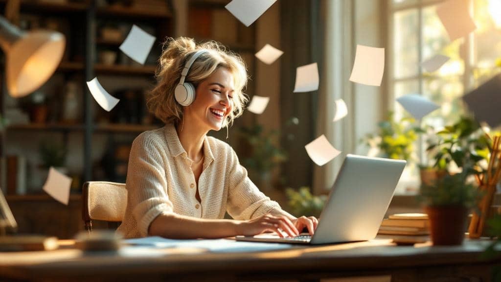 woman sitting at desk