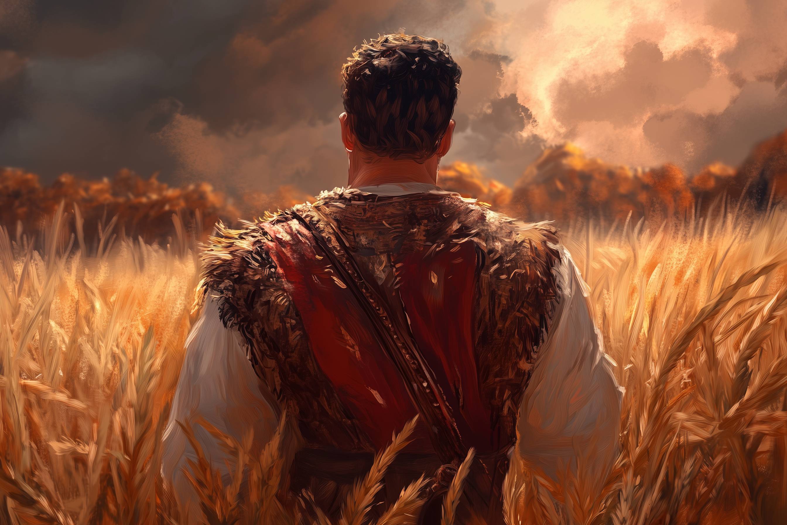 Sovereign Man walking through a bountiful field