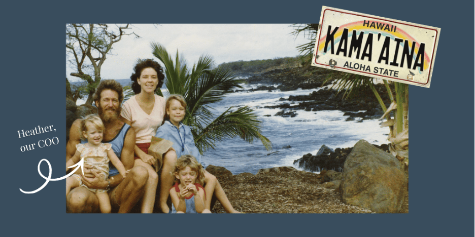 Heather with her family on the big island of Hawaii