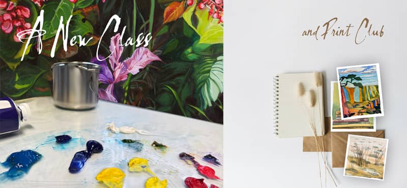 One invitation to paint, another to collect — both designed to keep creativity close this season.