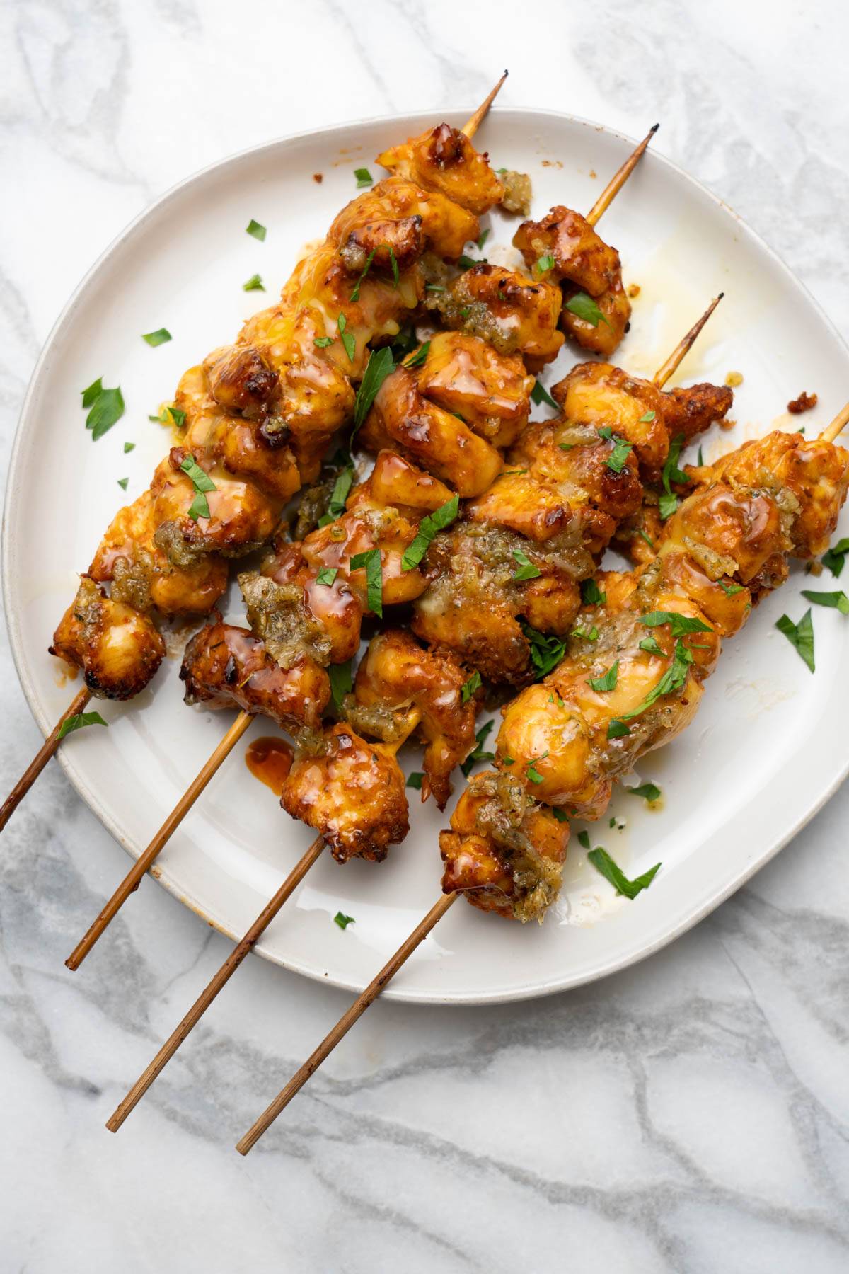 Grilled chicken skewers 