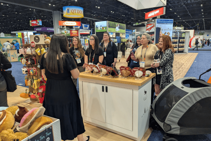 Creators listening to a brand at Global Pet Expo