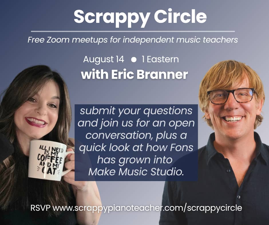 Jaclyn Mrozek and Eric Branner smiling in a promotional photo for the back to school Scrappy Circle.