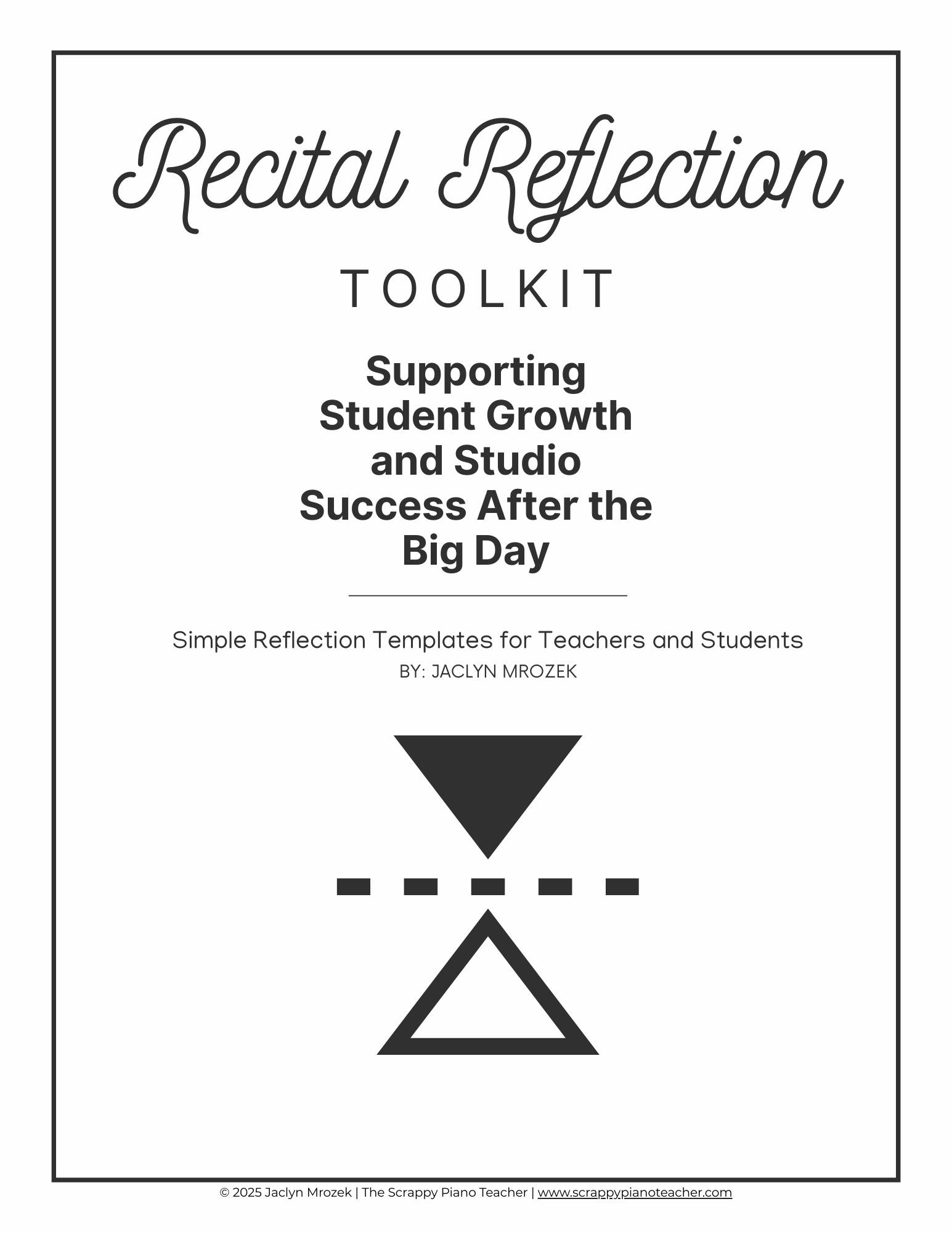 Recital Reflection Toolkit for piano teachers cover