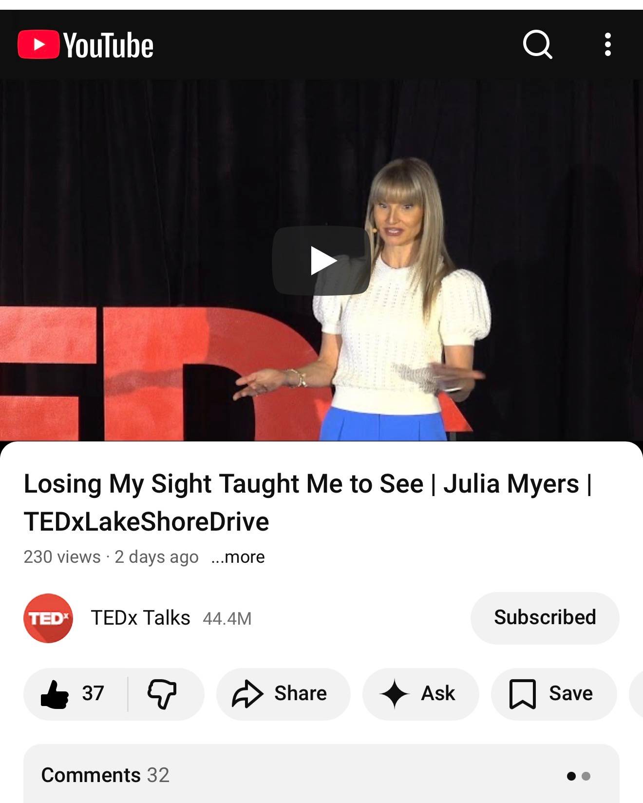 Dr. Julia Myers delivers TEDx Talk