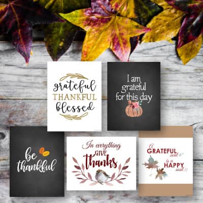 5 Beautiful Gratitude Thanksgiving Wall Art Free Printables A Heart Full Of Joy