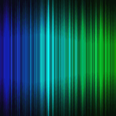 A waveform of the visible light spectrum from violet to red atop a black background