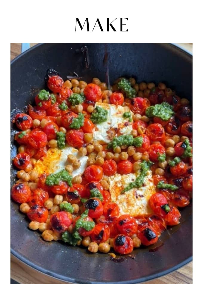 Make Roasted Feta Caprese Skillet