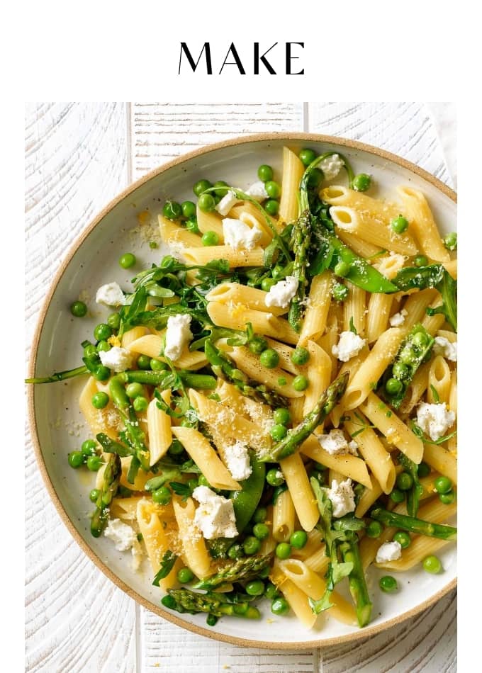 Make Spring Veggie Goat Cheese Pasta