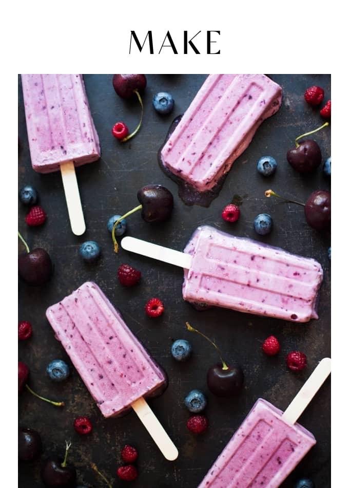 Make Greek Yogurt Berry Popsicles