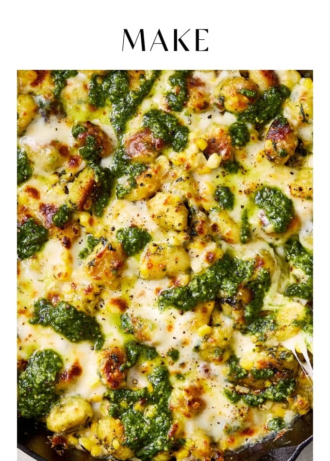 Make Cheesy Gnocchi with Corn and Pesto