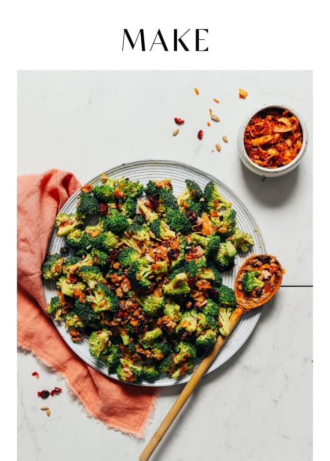 MAKE CREAMY VEGAN BROCCOLI SALAD