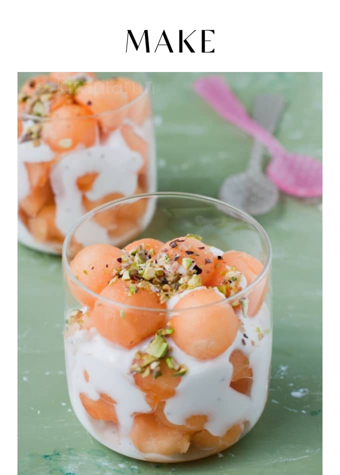 MAKE CANTALOUPE IN ROSE CREAM
