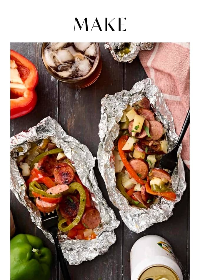 Make Grilled Sausage and Peppers In Foil